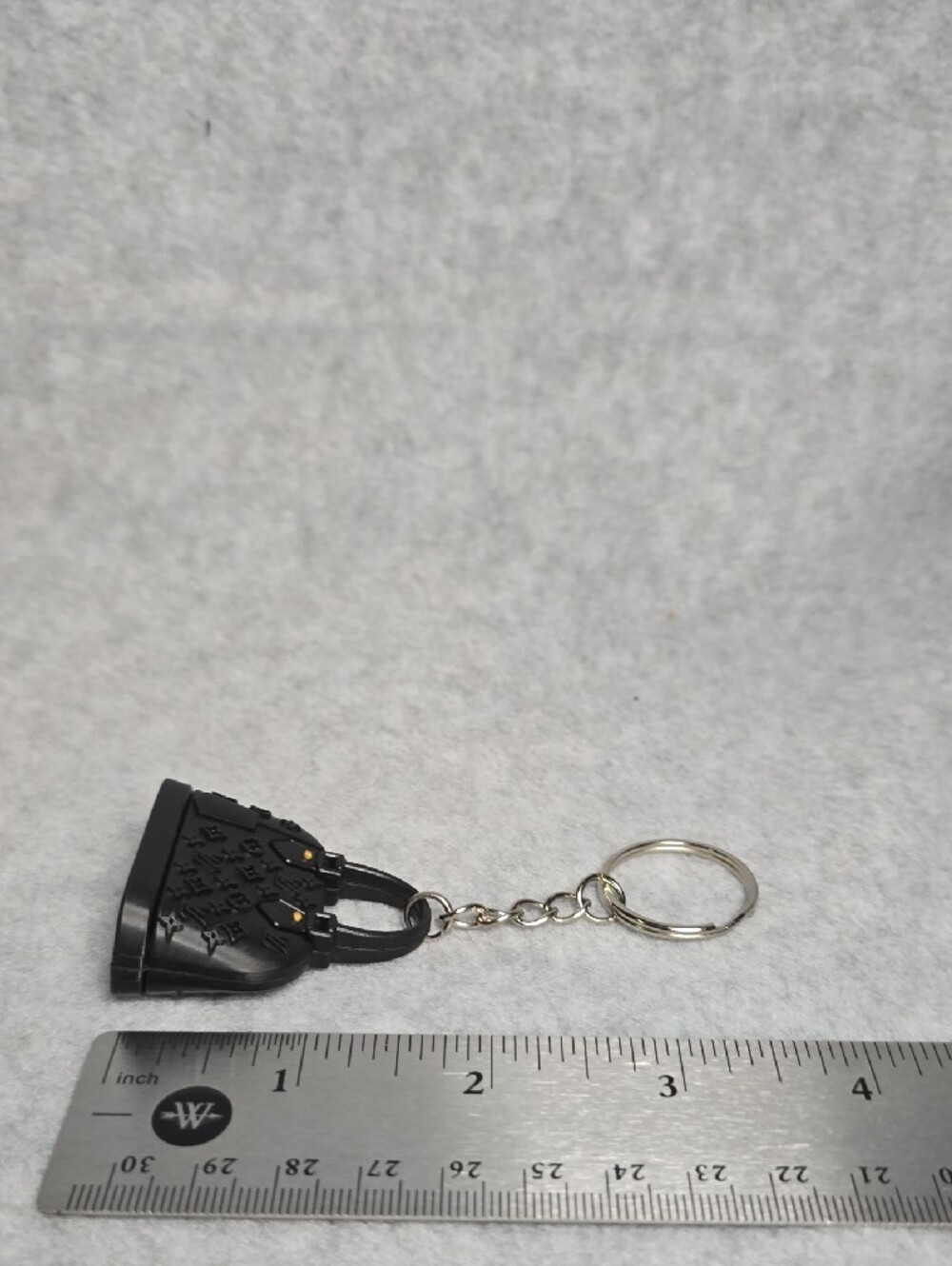Mini Black Monogram Purse Keychain - Picture 6 of 7
